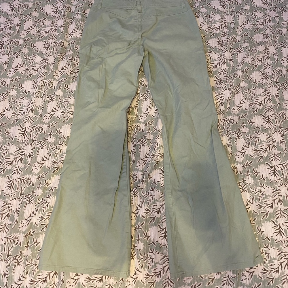 Limited Too low rise green flare pants